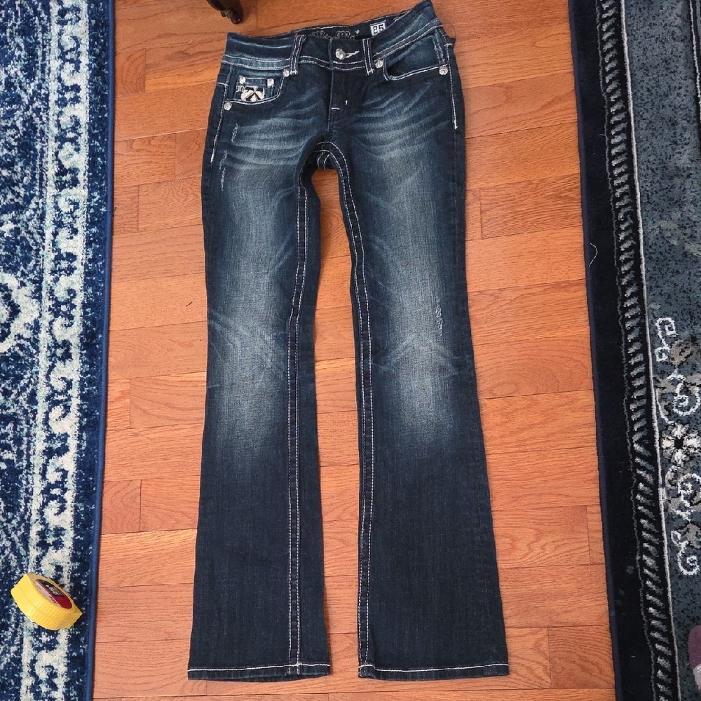 Miss Me.Boot JEANS. True LOW rise, 25  NEVER WORN. New w Tags